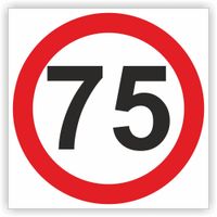 ZNAK DROGOWY Naklejka Ograniczenie 75 km b33 40cm
