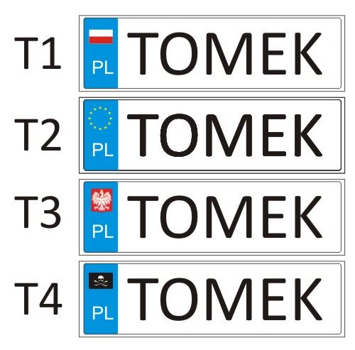 TABLICE IMIENNE REJESTRACYJNE na samochód wózek na Arena.pl
