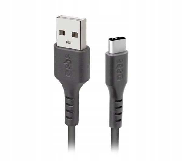 Kabel Przewód SBS USB-A - USB-C 2 metry Czarny zdjęcie 2