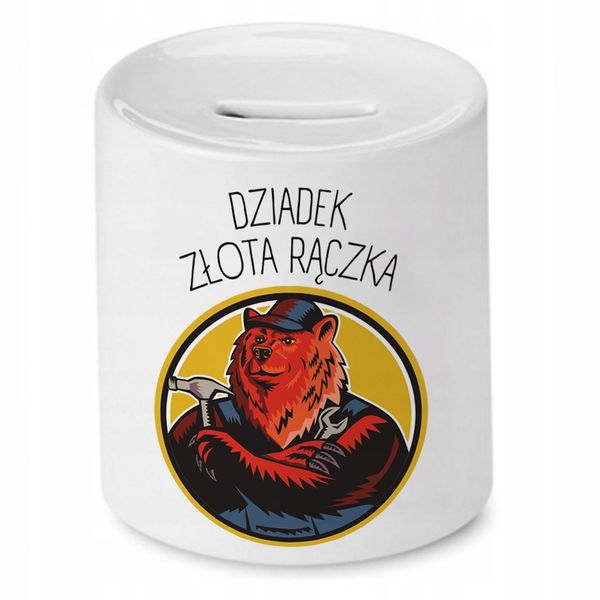 Skarbonka Dzień Dziadka Dziadek Złota Rączka Z Nadrukiem Ze Zdjęciem zdjęcie 1