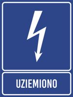 Tablica informacyjna Uziemiono grawer piktogram 20x15 cm dużo wzorów