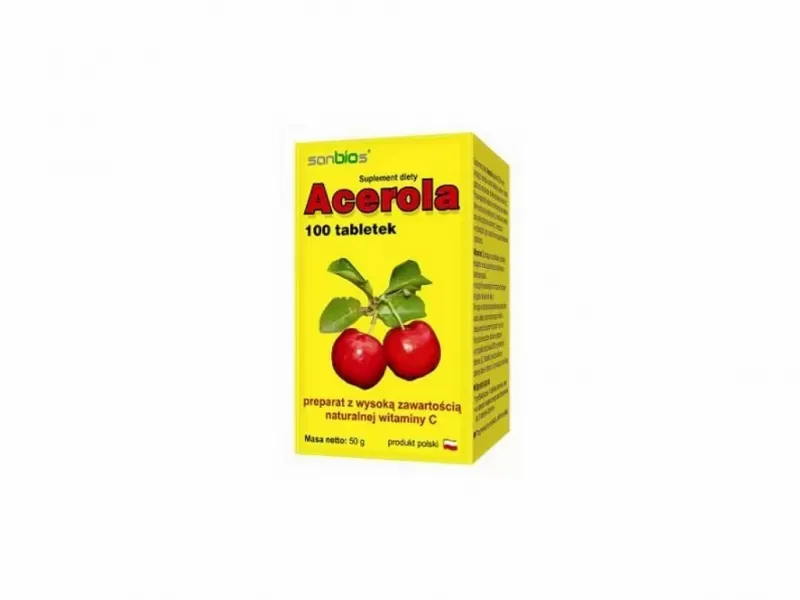 Acerola Sanbios - Naturalna Witamina C - 100 tab zdjęcie 1