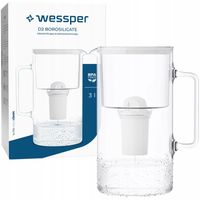 DZBANEK SZKLANY WESSPER D2 BOROSILICATE 3l + 1x Filtr Wessper aquaclassic