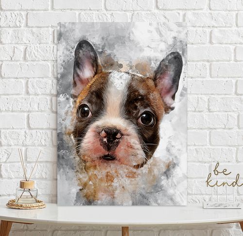 Plakat buldog pies abstrakcja 40x50 cm na Arena.pl