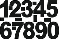 NAKLEJKI wycinane ploterowo CYFRY LICZBY kropki kreski samoprzylepne 9cm
