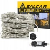 KURTYNA ŚWIETLNA 300LED 3x3 MOCNE GRUBE PRZEWODY BIAŁE CIEPŁE WESELE ŚWIĘTA