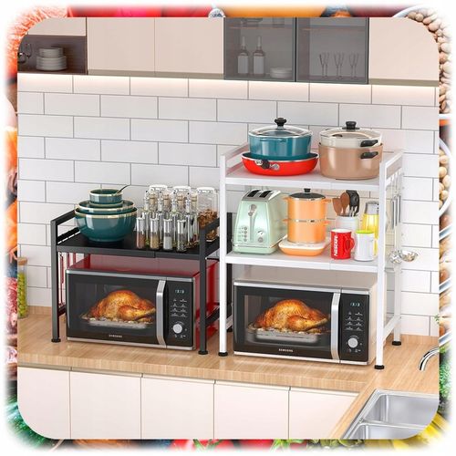 PÓŁKA NA MIKROFALÓWKĘ STOJAK REGAŁ KUCHENNY PRZYPRAWY REGULOWANA na Arena.pl