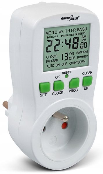 WYLACZNIK BOJLER PROGRAMATOR CZASOWY CYFROWY TIMER 3680W GreenBlue GB107 zdjęcie 3