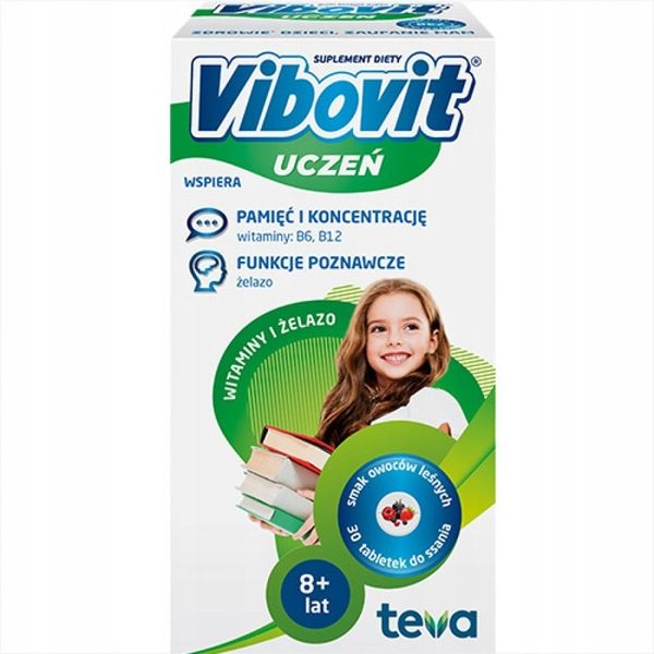 VIBOVIT UCZEŃ Witaminy+Żelazo - 30 tabletek do ssania zdjęcie 1