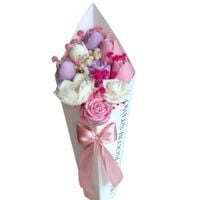 Flower Box Świece Sojowe Wieczny Bukiet Kwiaty Prezent Urodziny Dzień