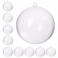 KULE BOMBKI AKRYLOWE PRZEŹROCZYSTE BOMBKA 11cm PLASTIKOWE DECOUPAGE 10 szt