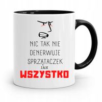 Dla Sprzątaczki Kubek Czarny Na Prezent Urodziny Z Nadrukiem Ze Zdjęciem