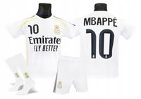 MBAPPE strój piłkarski koszulka, spodenki + getry BIAŁY rozmiar 140