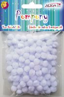 pompony 120szt. białe 1cm | pom-301