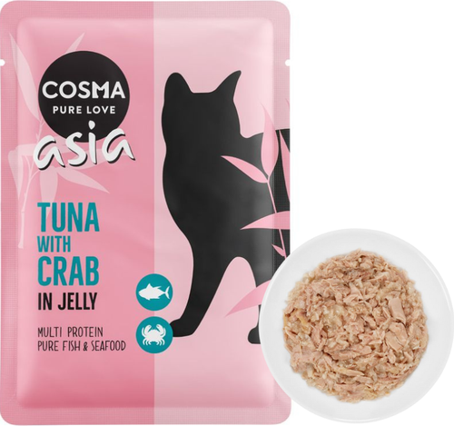 COSMA ASIA Tuńczyk z Krabami w galarecie mokra karma kota z tuńczykiem 100g na Arena.pl