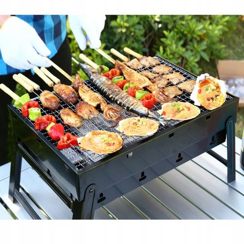 ZESTAW GRILL OGRODOWY WĘGLOWY TURYSTYCZNY |SKŁADANY |+ AKCESORIA DO GRILLA na Arena.pl