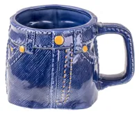 Jeansowy Kubek 450 ml - Ręcznie Malowany