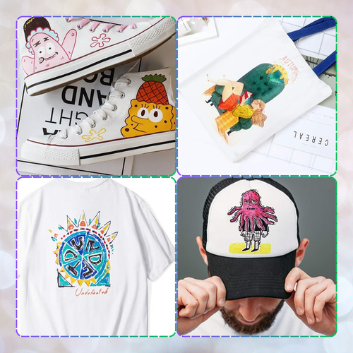 pisaki do tkanin ubrań koszulek markery flamastry mazaki zestaw 6 kolorów na Arena.pl