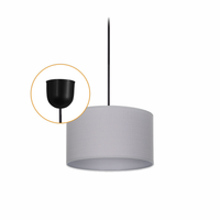 LAMPA WISZĄCA SUFITOWA ŻYRANDOL ABAŻUR NOWOCZESNA SZARY VLORA 20 cm E27 LED