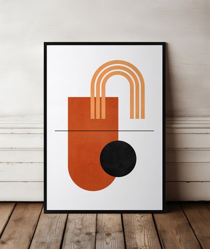 Plakat geometria boho styl 40x50 cm w czarnej ramie na Arena.pl