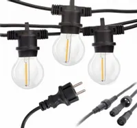 GIRLANDA OGRODOWA ŚWIETLNA LED 12mb IP65 +ŻARÓWKI