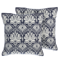 Zestaw poduszek dekoracyjnych w ornamenty 45 x 45 cm niebieski NEMESIA