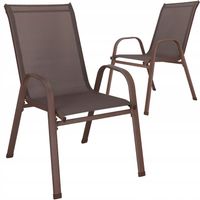 2szt. KRZESŁO OGRODOWE BALKONOWE FOTEL NA TARAS OGRÓD MOCNE BRĄZOWE ZESTAW