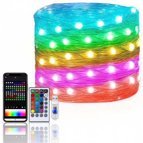 Lampki choinkowe inteligentne taśma 150 led usb app bluetooth smart pilot na Arena.pl