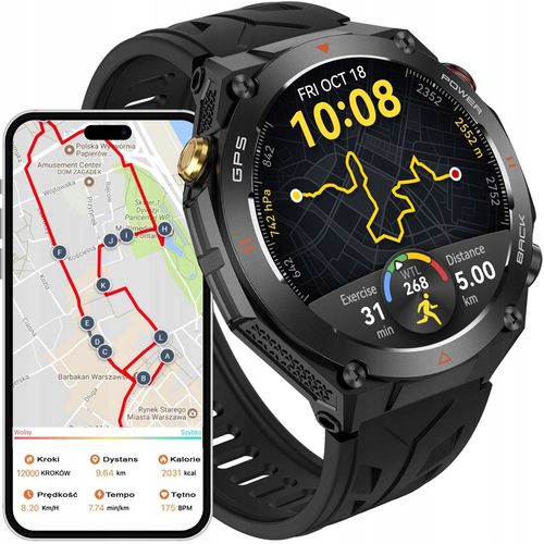 Zegarek męski SMARTWATCH RBN z GPS KOMPASEM BAROMETREM ROZMOWY BATERIA 600 na Arena.pl