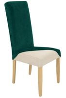 Pokrowiec Na Krzesło Wysokie Oparcie Butelkowa Zieleń Welur Elastyczny