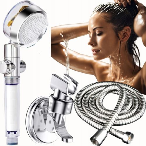 Słuchawka prysznicowa z wężem Oszczędna z filtrem Uchwyt bez wiercenia ECO na Arena.pl