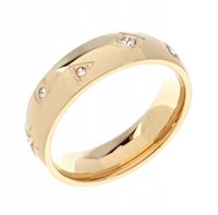534b Pierścionek 19,00mm złoty stal chirurgiczna