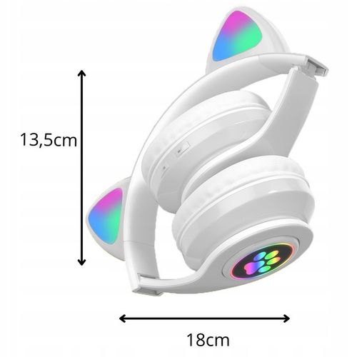 SŁUCHAWKI BEZPRZEWODOWE B39 Z USZAMI BLUETOOTH RGB KOCIE USZY DLA na Arena.pl