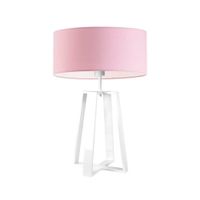 Lampka THOR abażur jasny różowy stelaż biały
