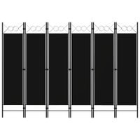 Parawan 6-panelowy, czarny, 240 x 180 cm