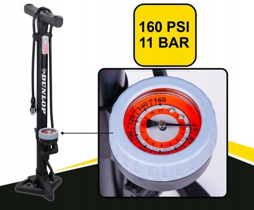 POMPKA ROWEROWA z MANOMETREM do Roweru Podłogowa Samochodowa DUNLOP na Arena.pl