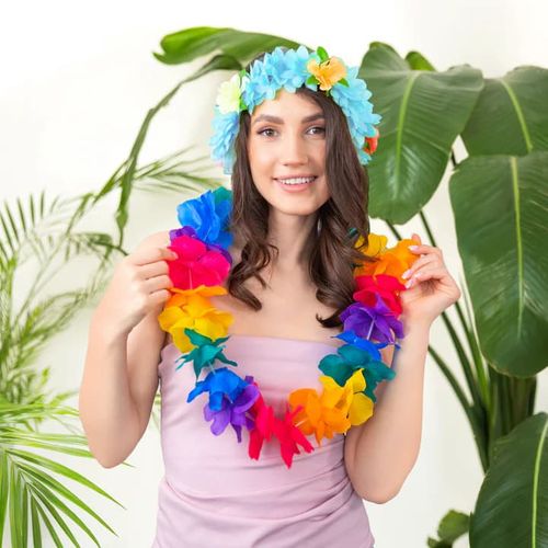 Opaska hawajska na gumce, niebieska na Arena.pl