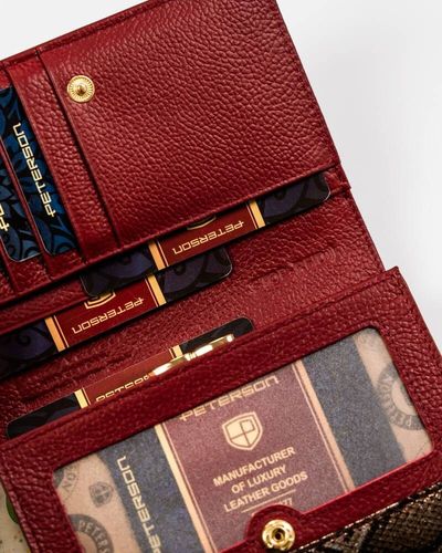 efektowny portfel damski z lakierowanej skóry naturalnej - peterson na Arena.pl