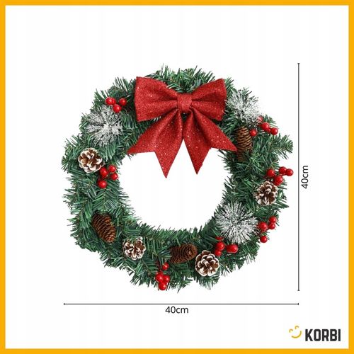WIENIEC ŚWIĄTECZNY STROIK NA DRZWI DEKORACJA WIANEK OZDOBA ŚWIĘTA WZ2 40CM na Arena.pl