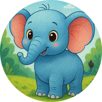 Opłatek na tort Słoń Słonik Trąbalski 18 30 40 50 60 Urodziny