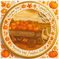 CIASTKO LUKROWANE POLISH  AUTUMN  ROZ.M KOŁO JESIEŃ RĘCZNIE ROBIONE