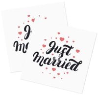 zestaw 40 serwetek ślubnych lanmok just married se