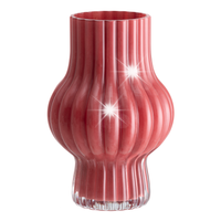 WAZON DEKORACYJNY SZKŁO 20 CM ŚREDNICA 13,5 CM KOLOR CZERWONY