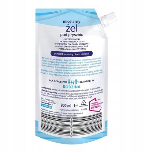 Bambino Rodzina Żel pod Prysznic Micelarny Refill 900ml Zapas x3 na Arena.pl