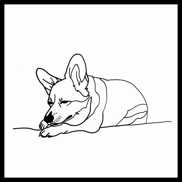 Plakat 40x40cm Śpiący Corgacz zdjęcie 2