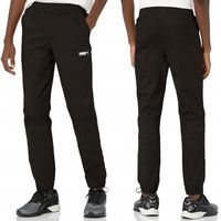 Męskie spodnie joggery PUMA FUSION czarne dresy bawełna ze ściągaczami