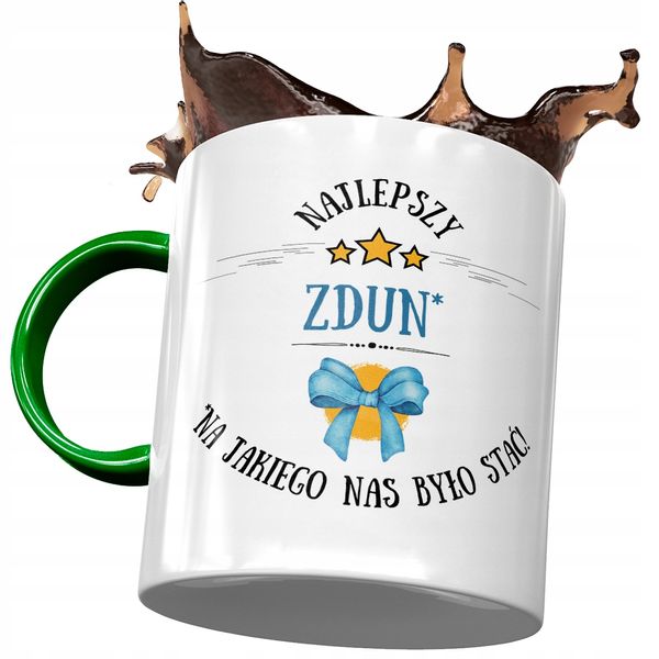 Kubek Zielony Dla Zduna Najlepszy Zdun Z Nadrukiem Ze Zdjęciem zdjęcie 1