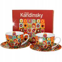 2x Filiżanki 270 ml Kandinsky Squares porcelana artystyczna do kawy prezent