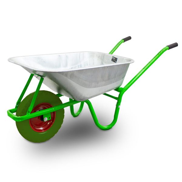 Taczka ogrodowa 100L 250kg misa PVC zielone koło PU zdjęcie 8