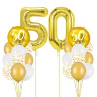 Zestaw balonowy 50 urodziny, złoty
